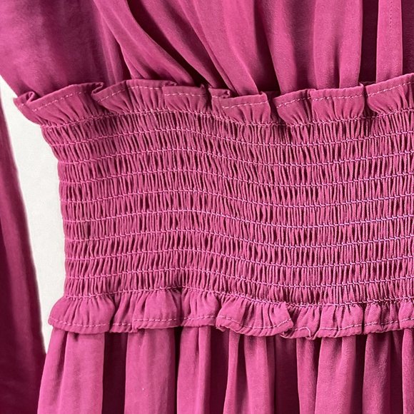 Forever New - Jessica Long Sleeve Smock Dress - Women's Size 4 - Magenta Haze - Picture 4 of 10